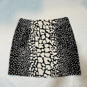 Size 0 Black/Off White patterned skirt from JCREW